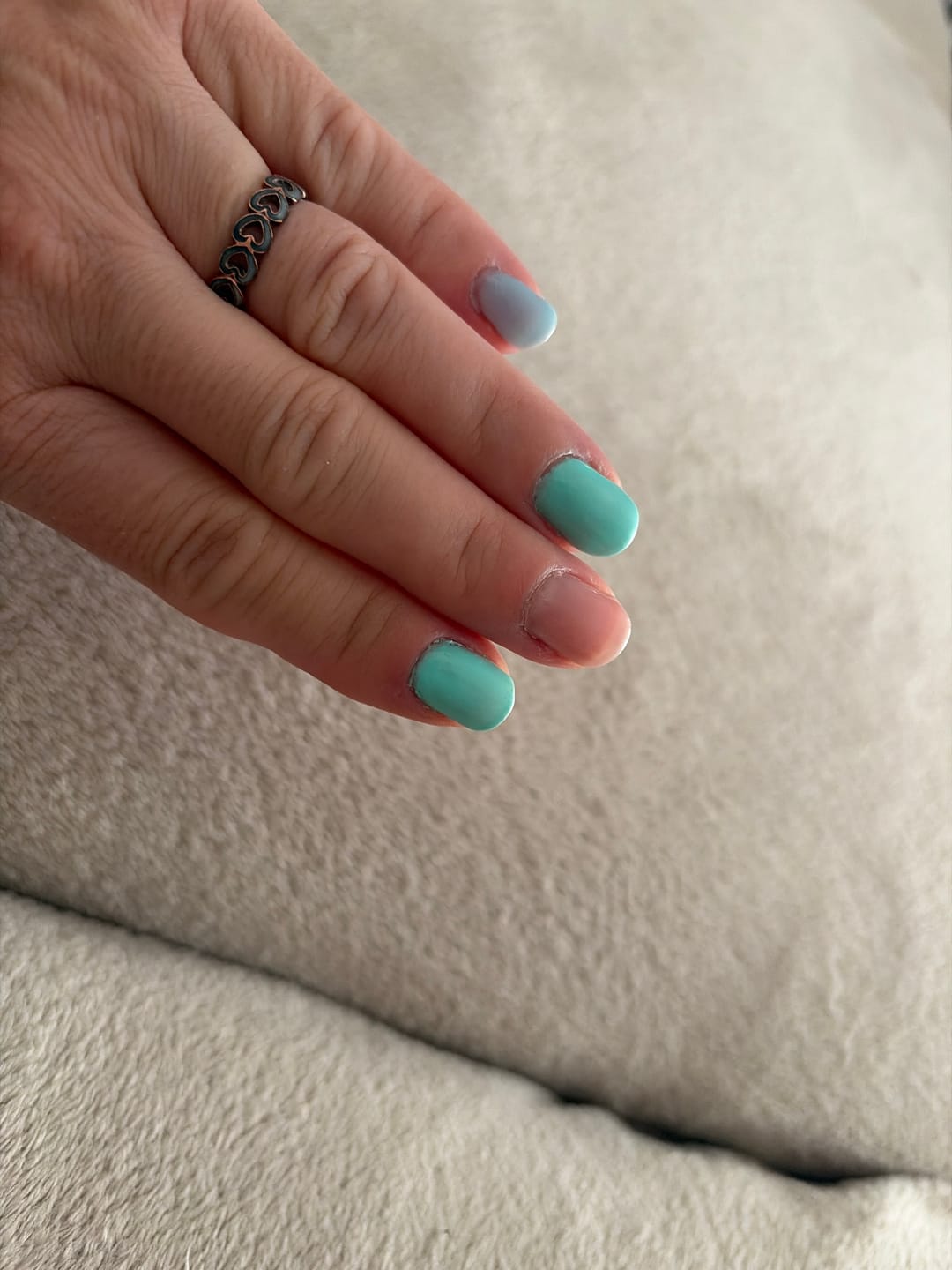 Customer photo review of Semilac Extend Care 5in1 807 Pastel Blue UV Gel Polish 11ml - Builder Gel in a Bottle