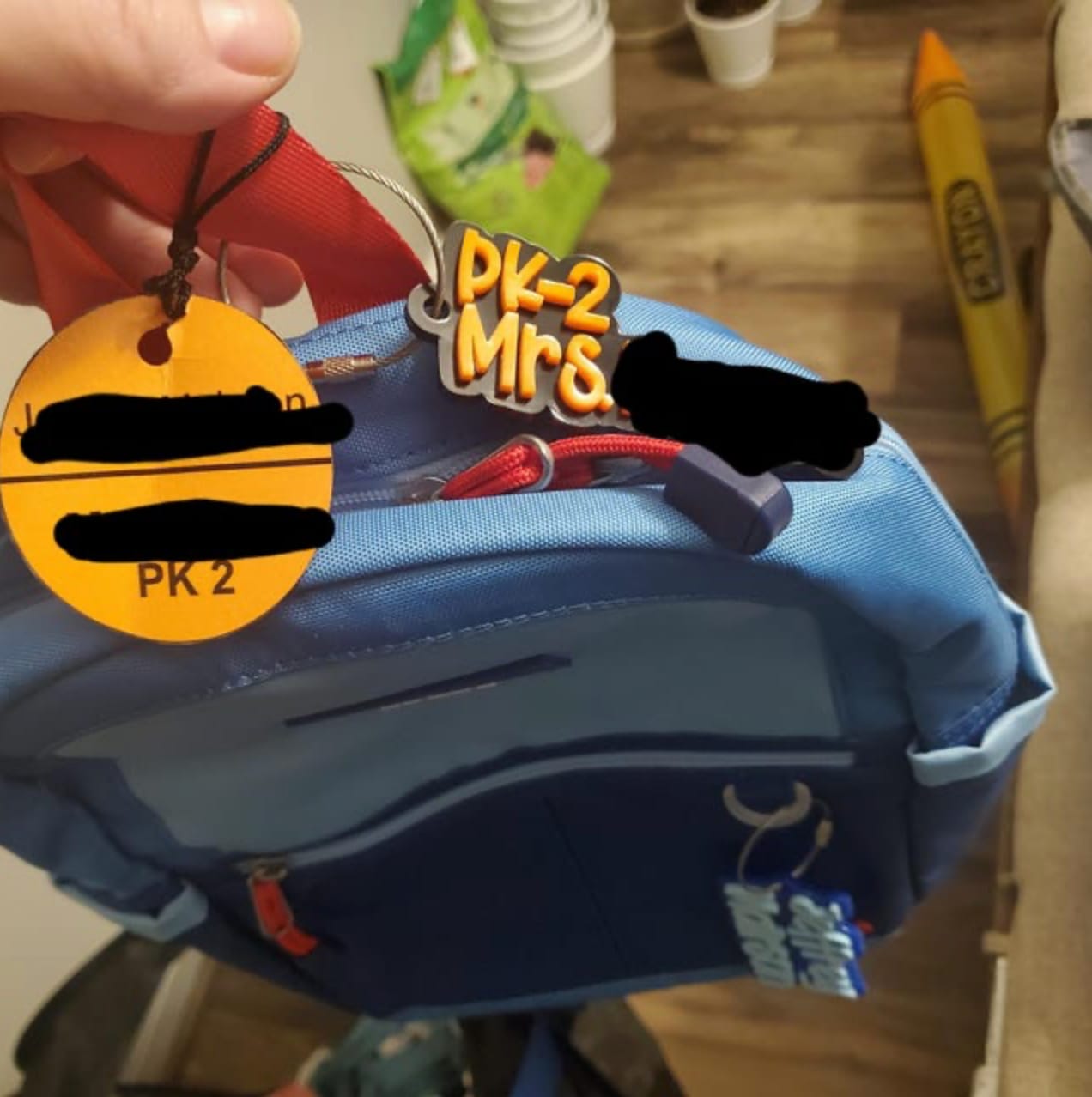 Customer photo review of Boy Acrylic Name Keychain