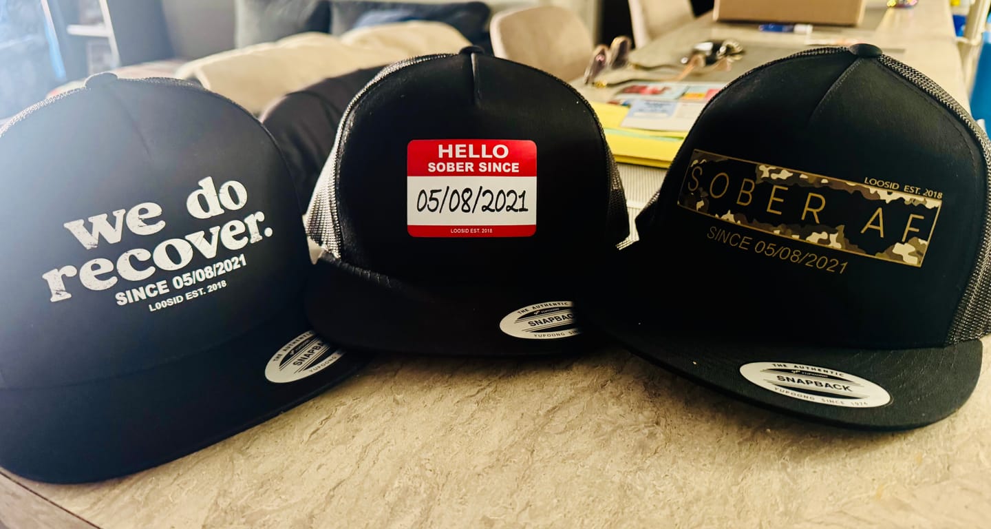 Customer photo review of We Do Recover Personalized Sober Hat | Custom Sobriety Date