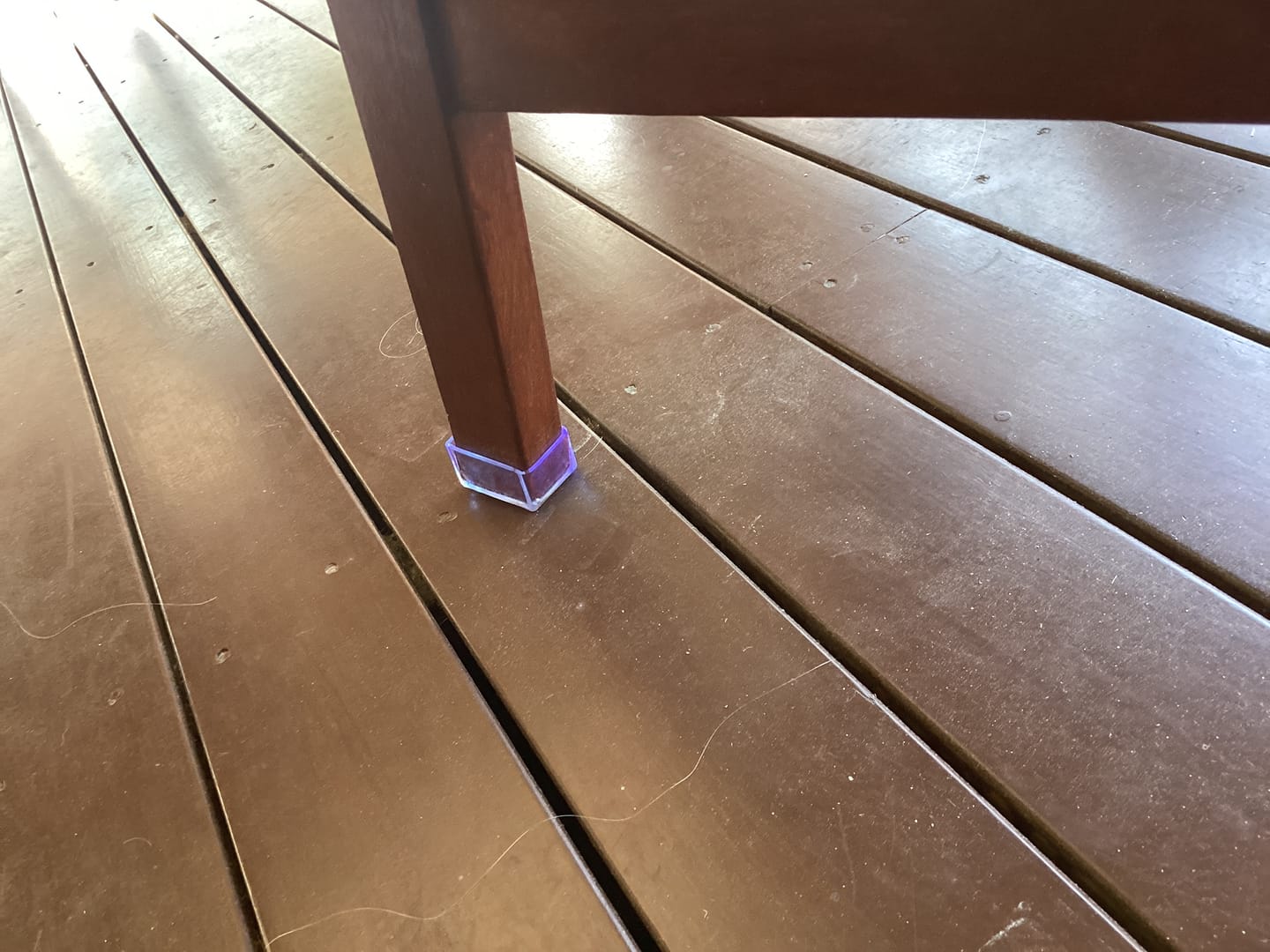 Customer photo review of Rectangular Felt Silicone Chair Leg Protectors | Extra-Durable Chair Floor Protectors