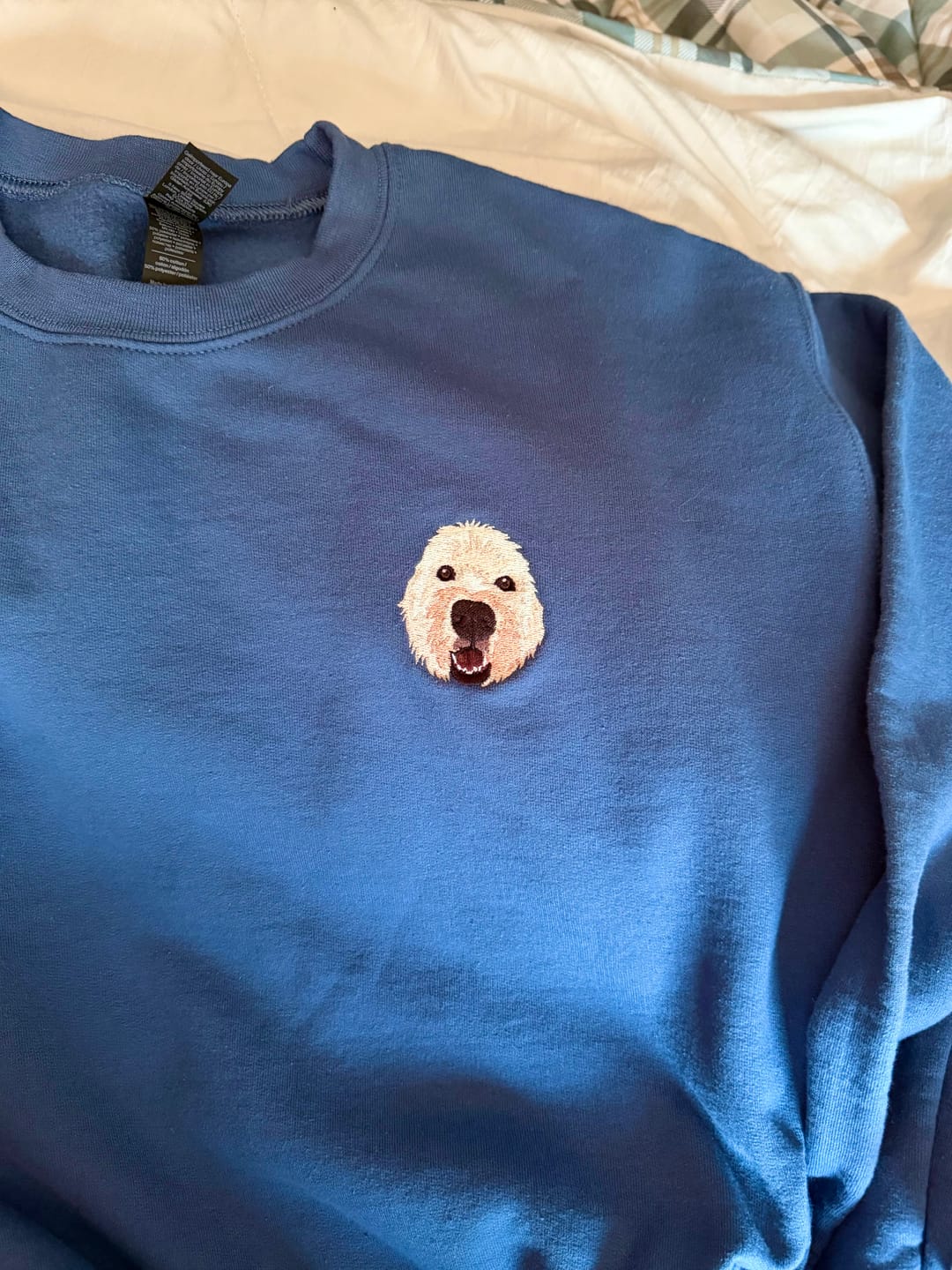 Customer photo review of Custom Embroidered Pet Crewneck