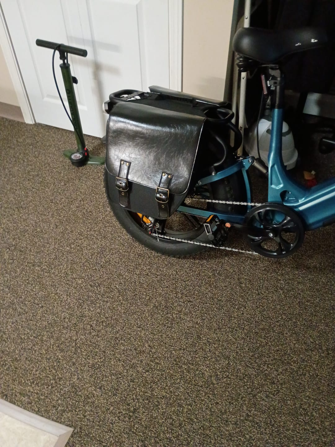 Customer photo review of Rear Pannier Leather Saddle Bag