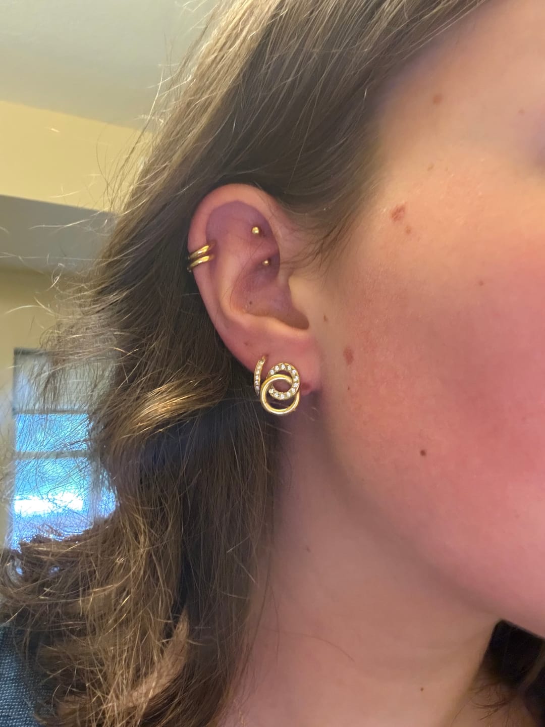 Customer photo review of Eternity Hoop Earrings