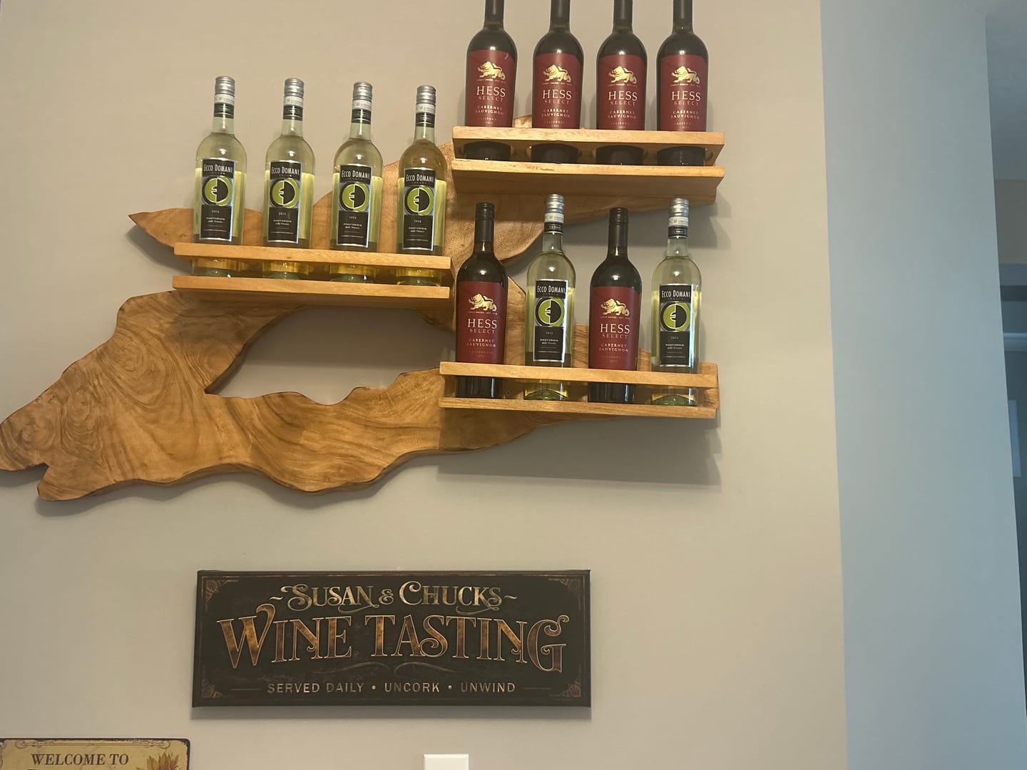 Customer photo review of Handcrafted Wine Holder For Kitchen Wine Wall Accent