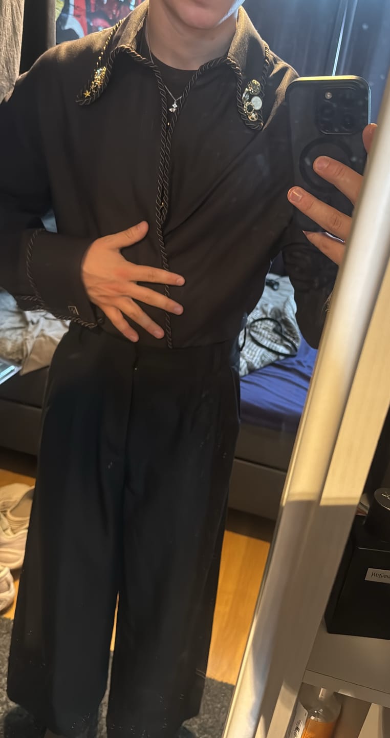Customer photo review of LS Emb. Lasso Shirt Brown/ Blue Sparkle - L
