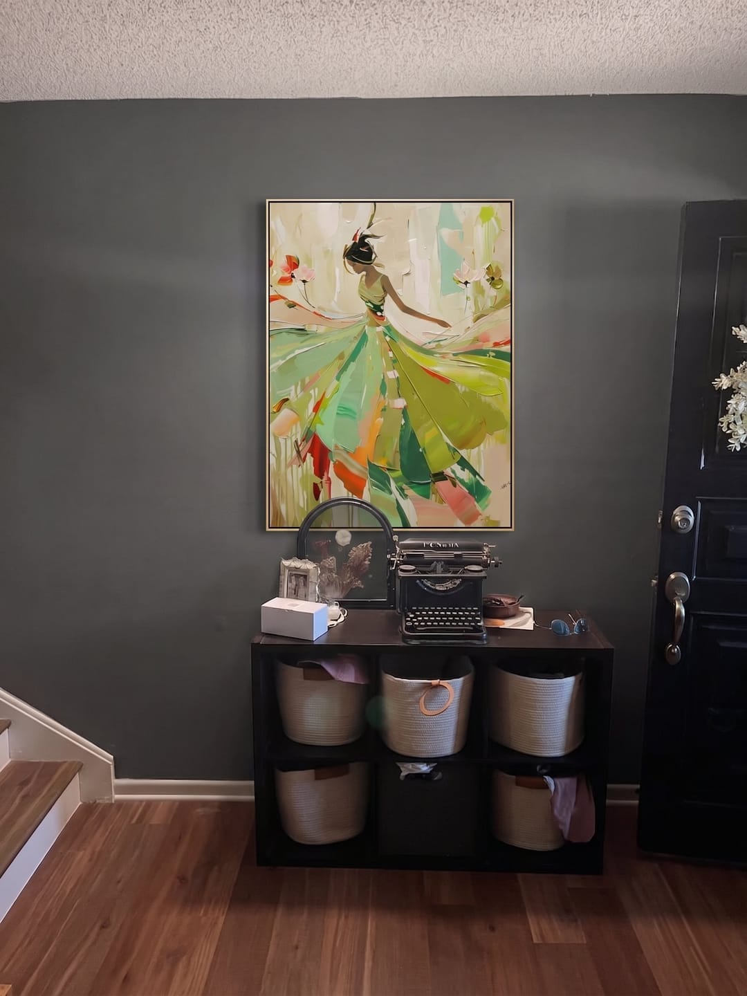 Customer photo review of Impressionist Dancing Muse Abstract Sage Green Wall Art - EH#0196