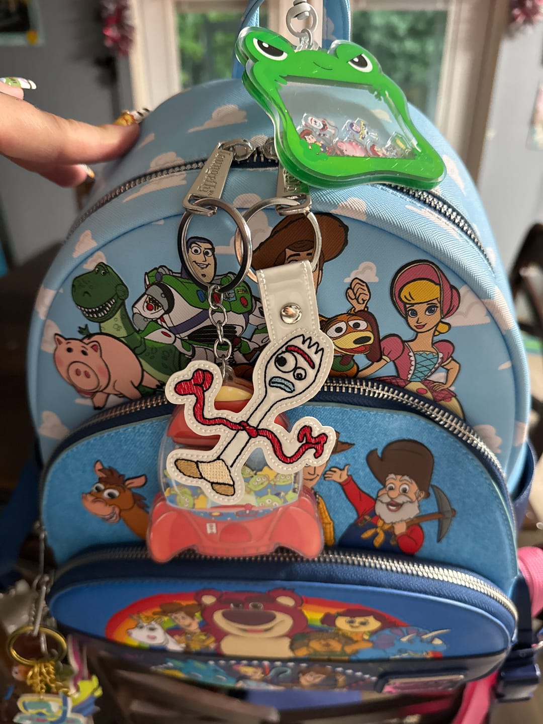 Customer photo review of Lilypad Toy Story 5 Shaker Keychain – Acrylic Disney Pixar Bag Charm with Cloud Carabiner