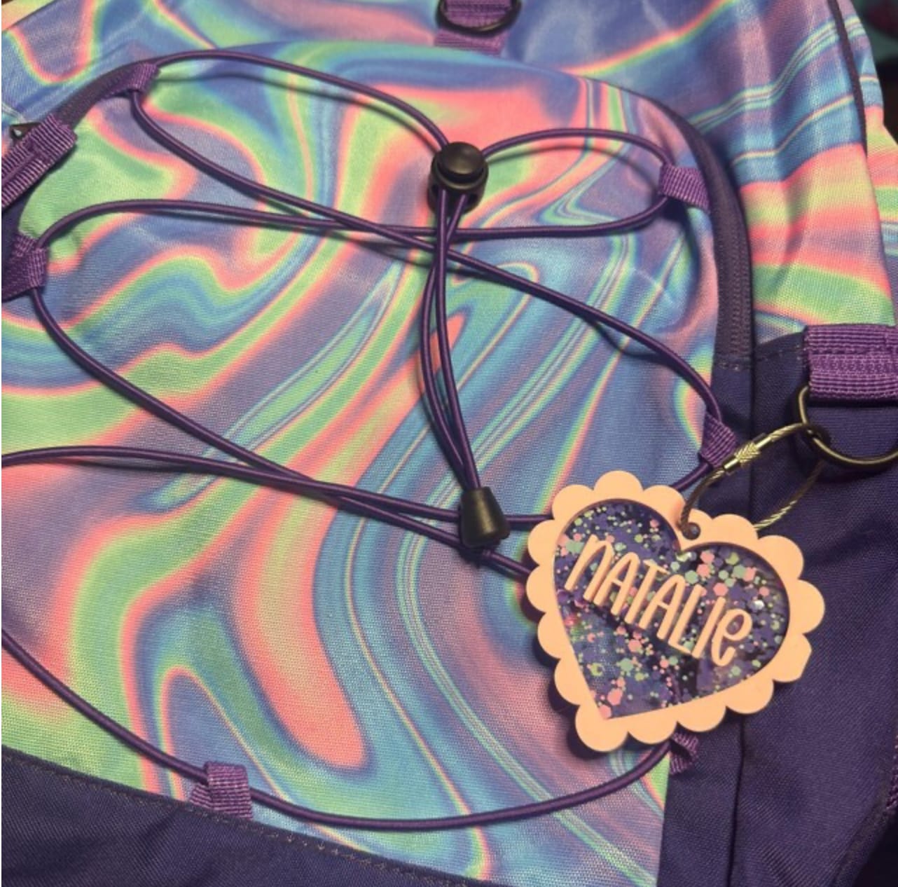 Customer photo review of Sweetheart Custom Name Keychain