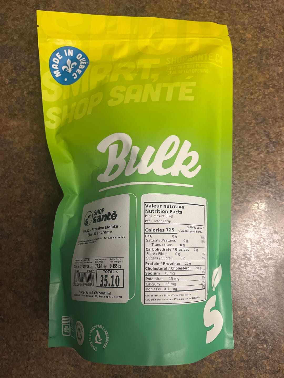 Customer photo review of Vrac - Protéine Isolate - 1lb