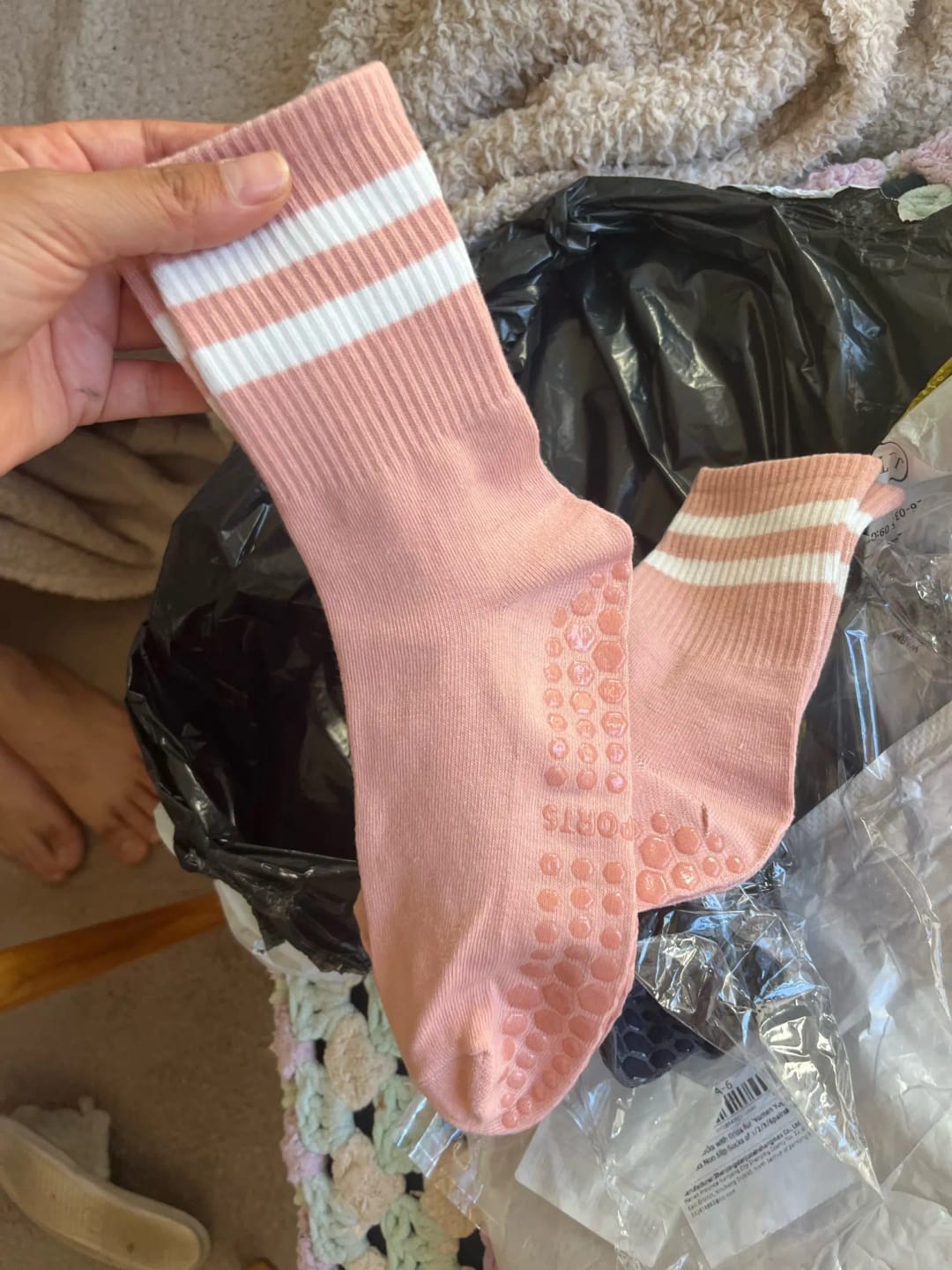Customer photo review of Pack 6 Pares Calcetines Yoga Pilates Antideslizante Fitness