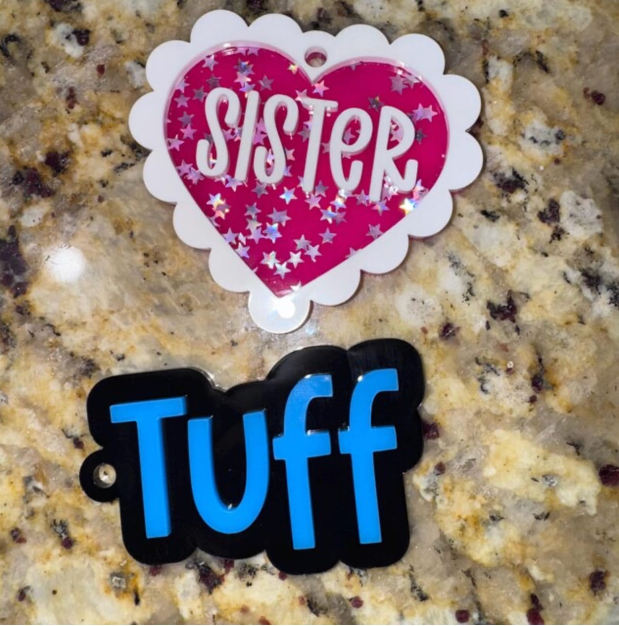 Customer photo review of Sweetheart Custom Name Keychain