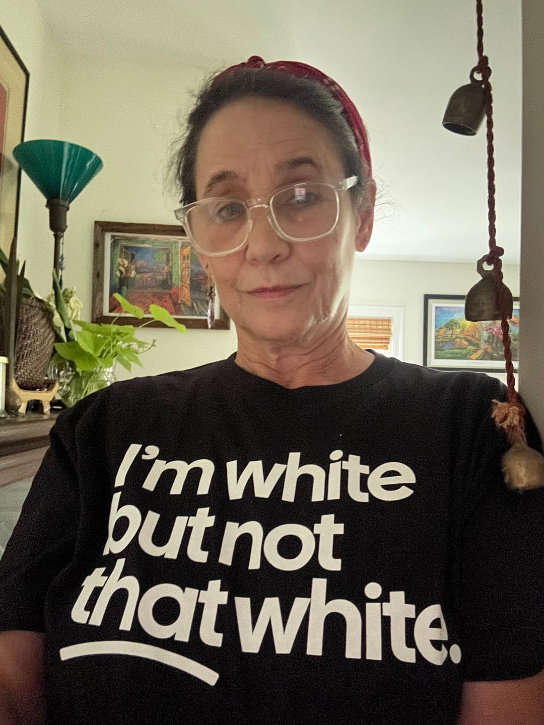 Customer photo review of I’m white but not that white Unisex Tee