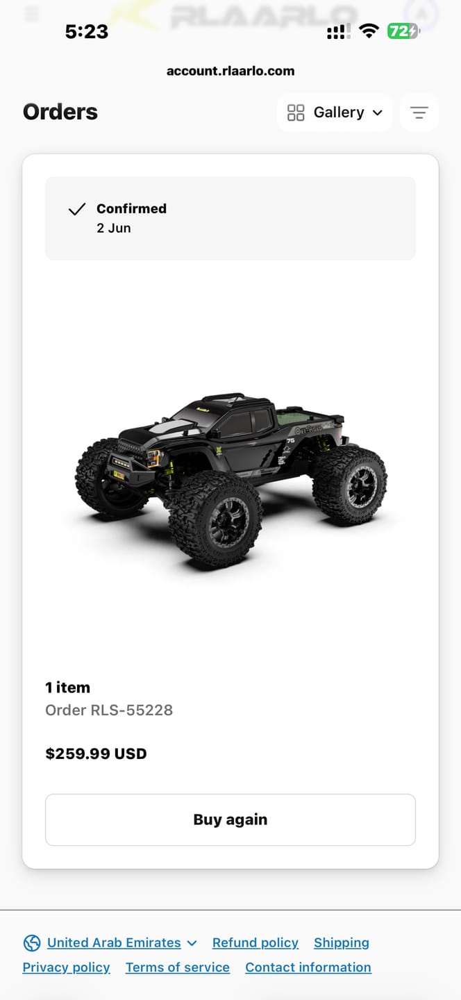 Customer photo review of Rlaarlo Omni-Terminator Carbon Fiber MINI 1:10 Scale RTR Brushless Monster Truck, RZ001B-C