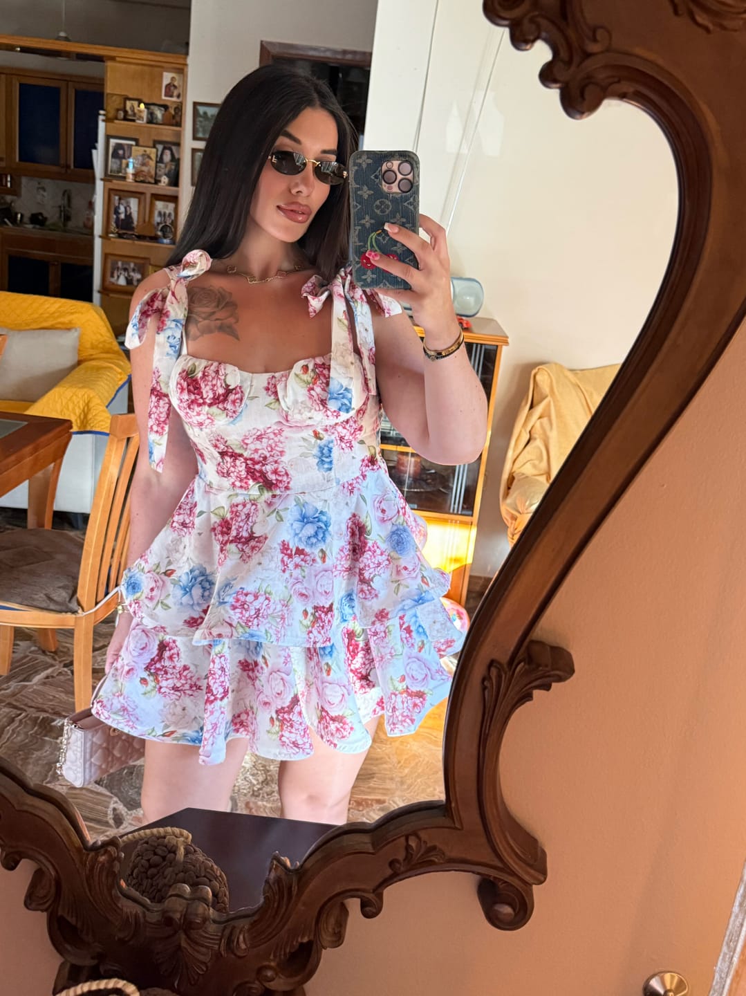 Customer photo review of Floral mini φόρεμα