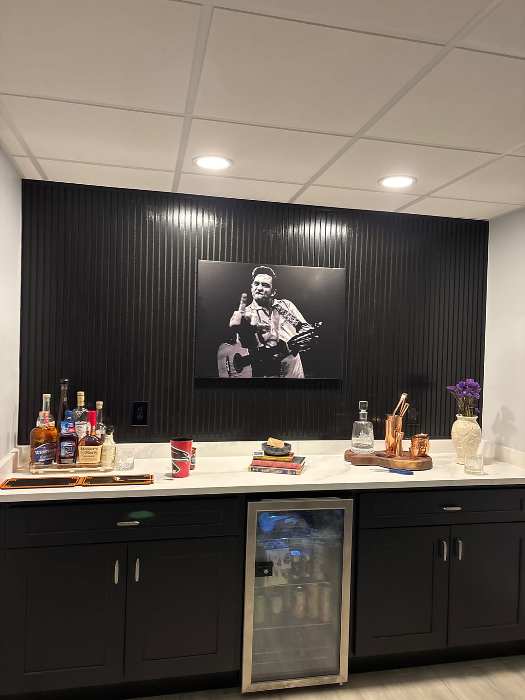 Customer photo review of Johnny Cash Flip Off Wall Art