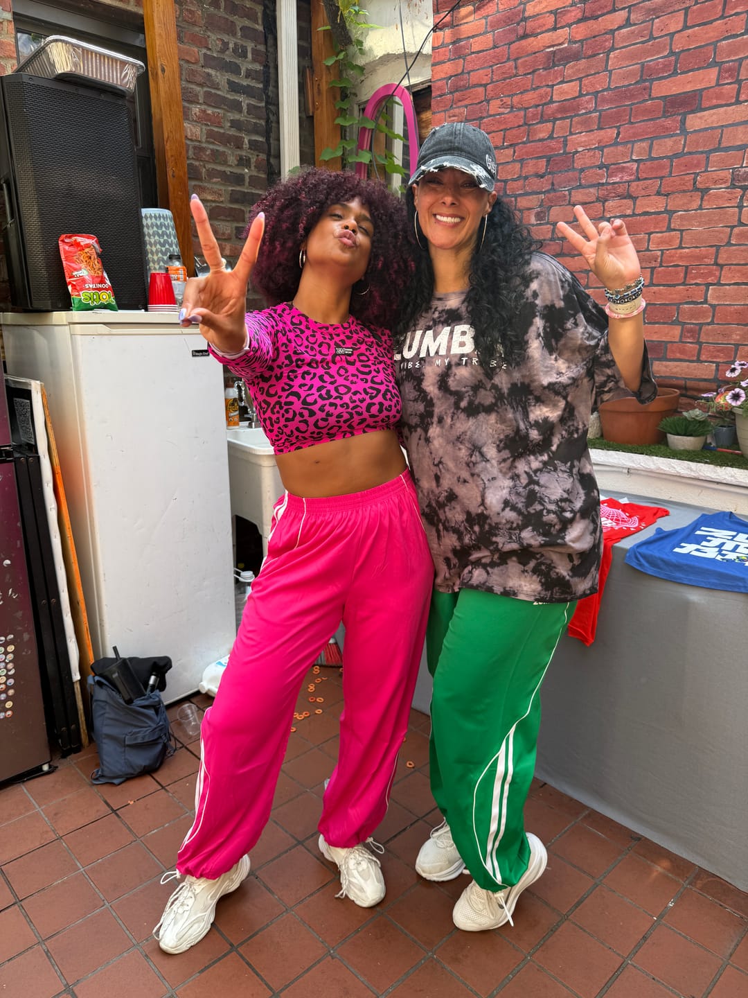 Customer photo review of Color Spree Curvy Track Pants