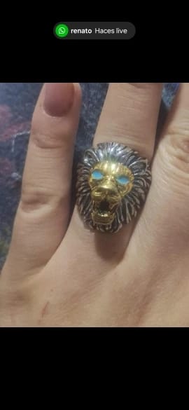 Customer photo review of Bague Dragon Homme Ajustable YEUX ROUGES METALIQUE