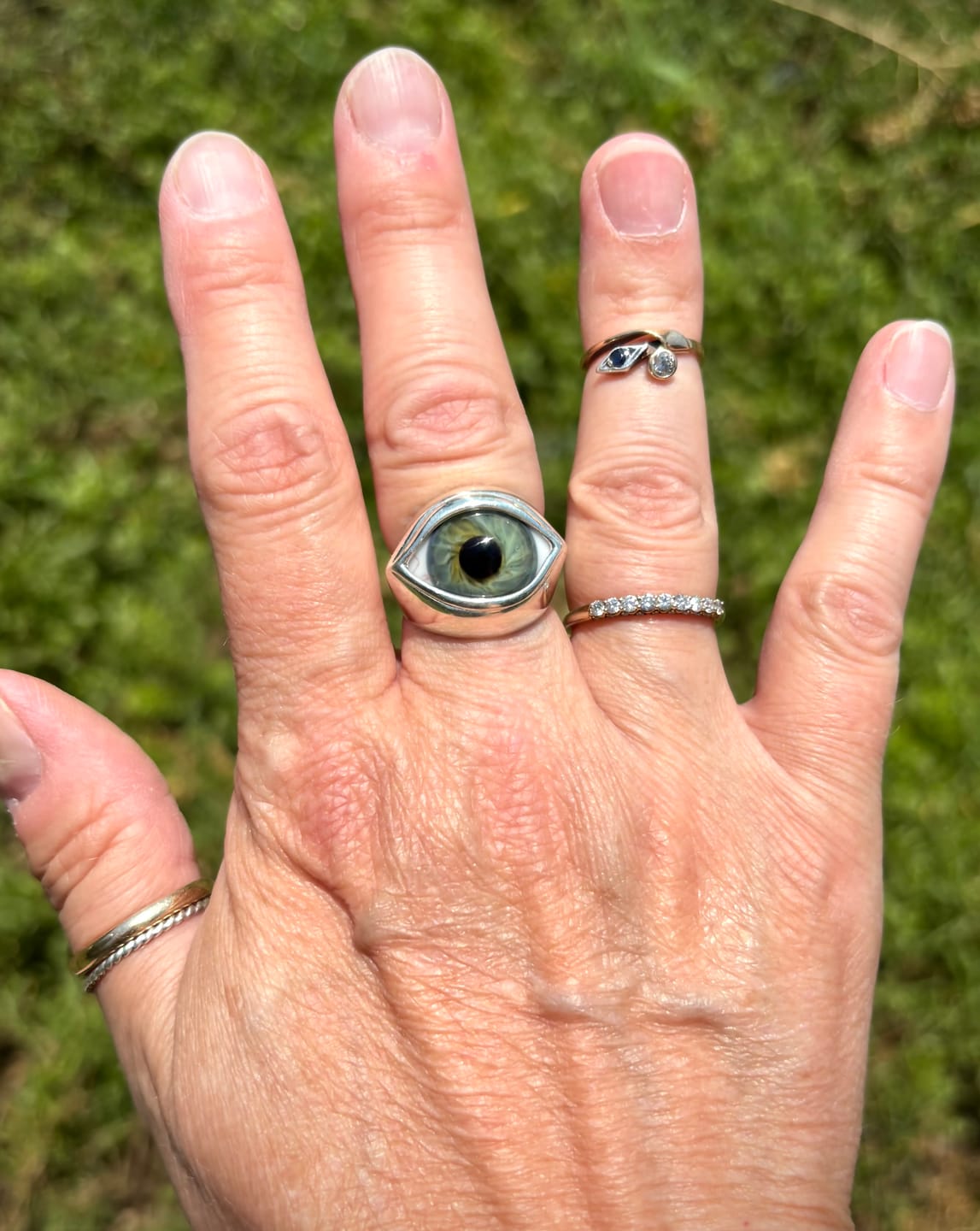 Customer photo review of Classic Blown Glass Eye Ring - SZ 7