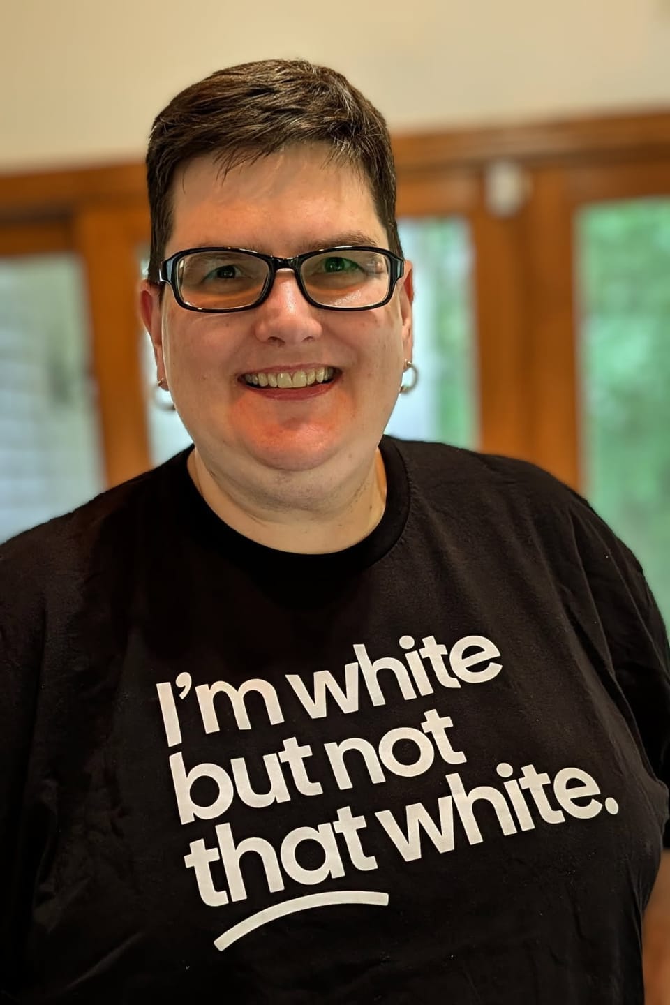 Customer photo review of I’m white but not that white Unisex Tee