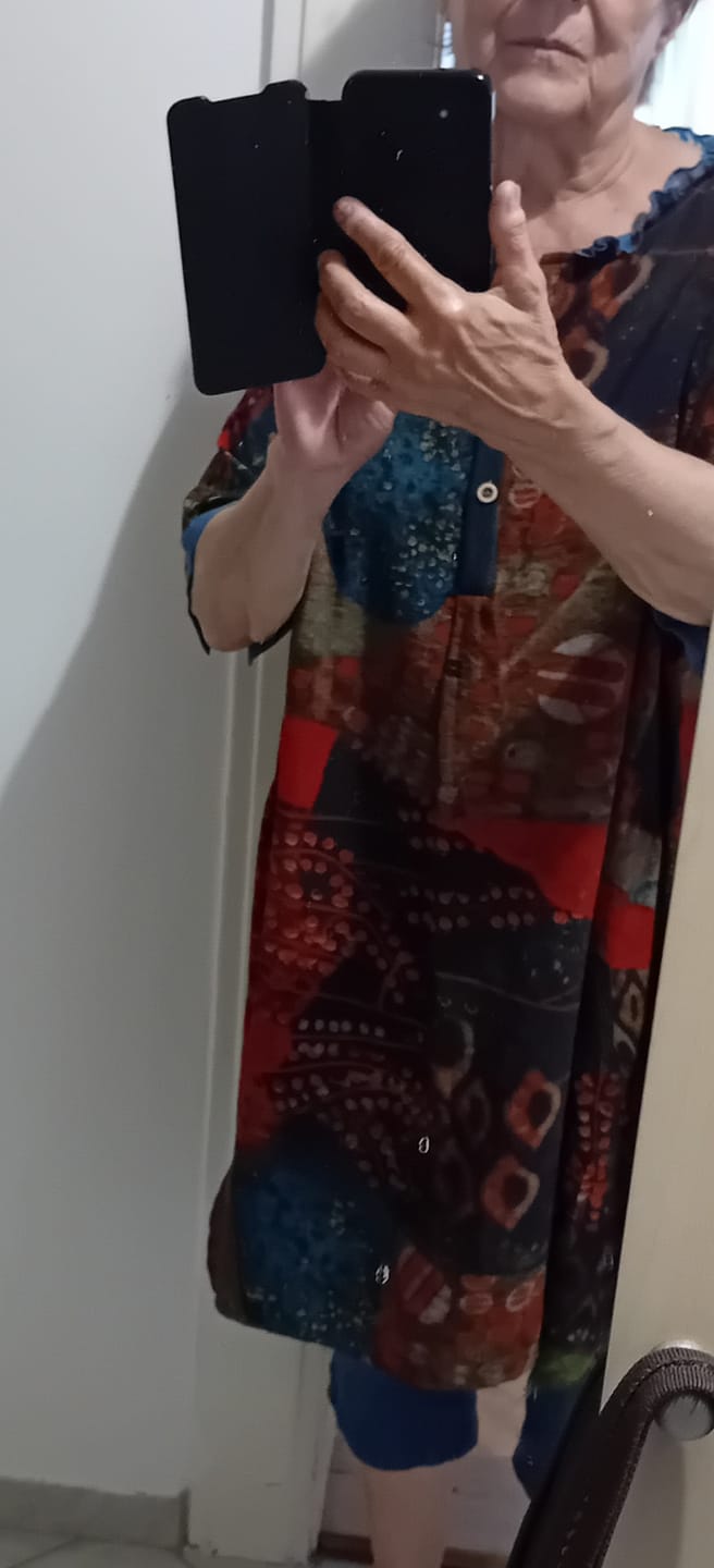 Customer photo review of Plus Size - Vintage Women Mid-Length Floral Shirt Dress