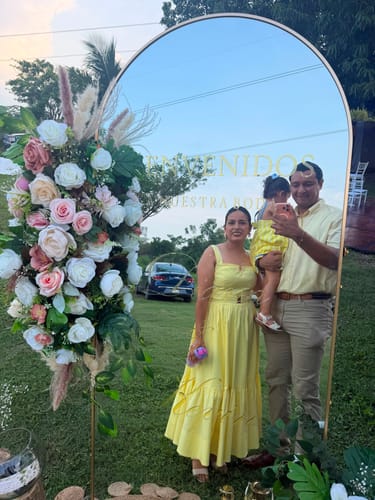 Customer photo review of Aurélie Belted Cotton Midi Dress