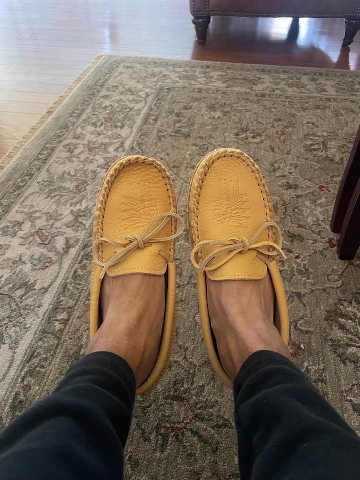 Customer photo review of Men's Moccasins Moose Hide Fringed