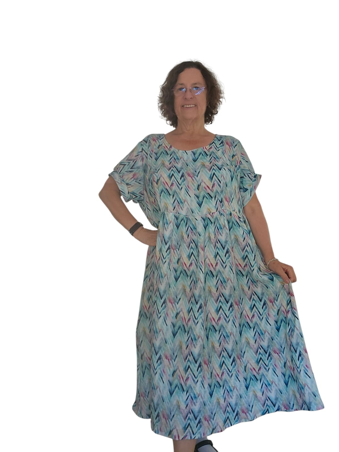 Customer photo review of Vibrant Zigzags Double Gauze Fabric