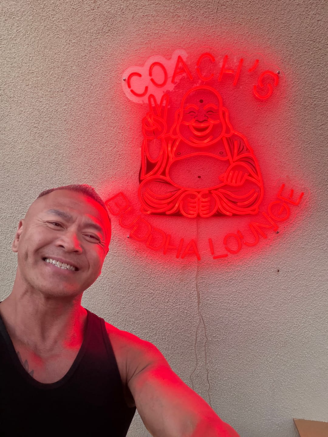 Customer photo review of COACH'S BUDDHA LOUNGE - Premium Neon Artwork