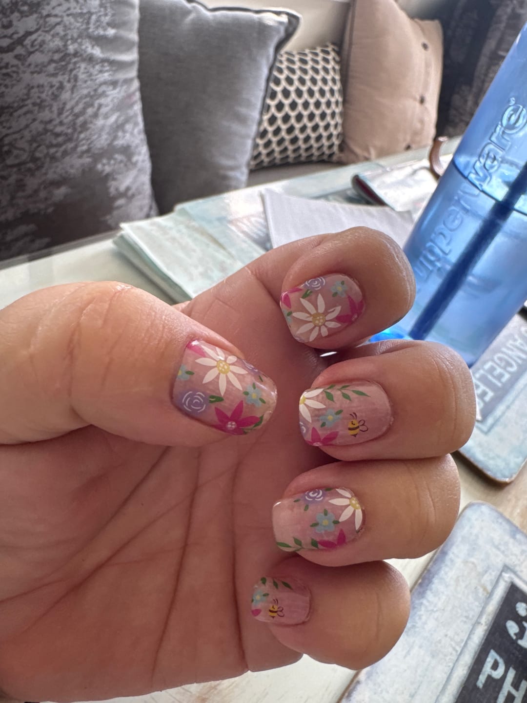 Customer photo review of Spring Fling DIY Semicured Gel Nail Sticker Kit