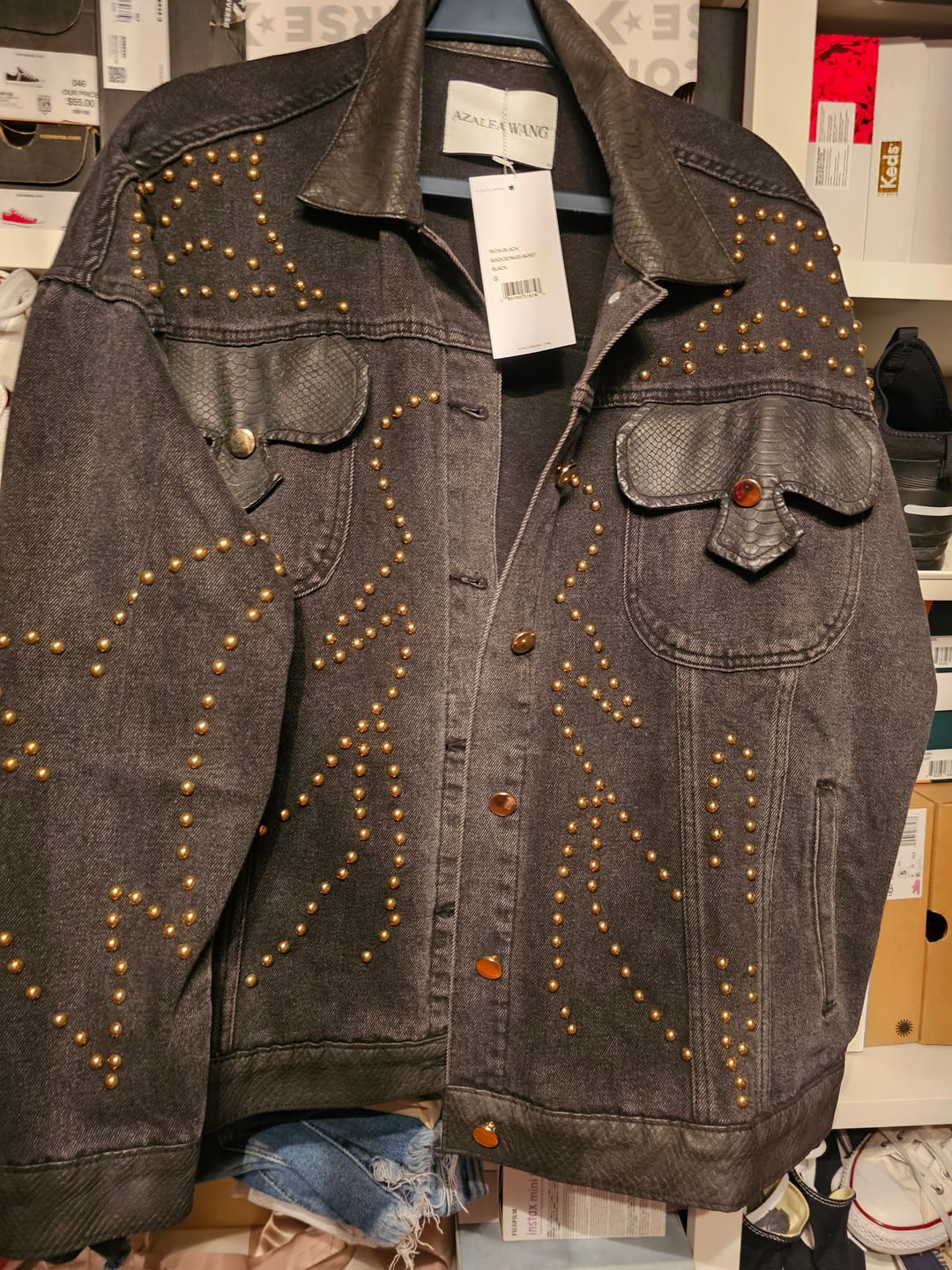 Customer photo review of RICKI-BLACK STUDDED DENIM JACKET