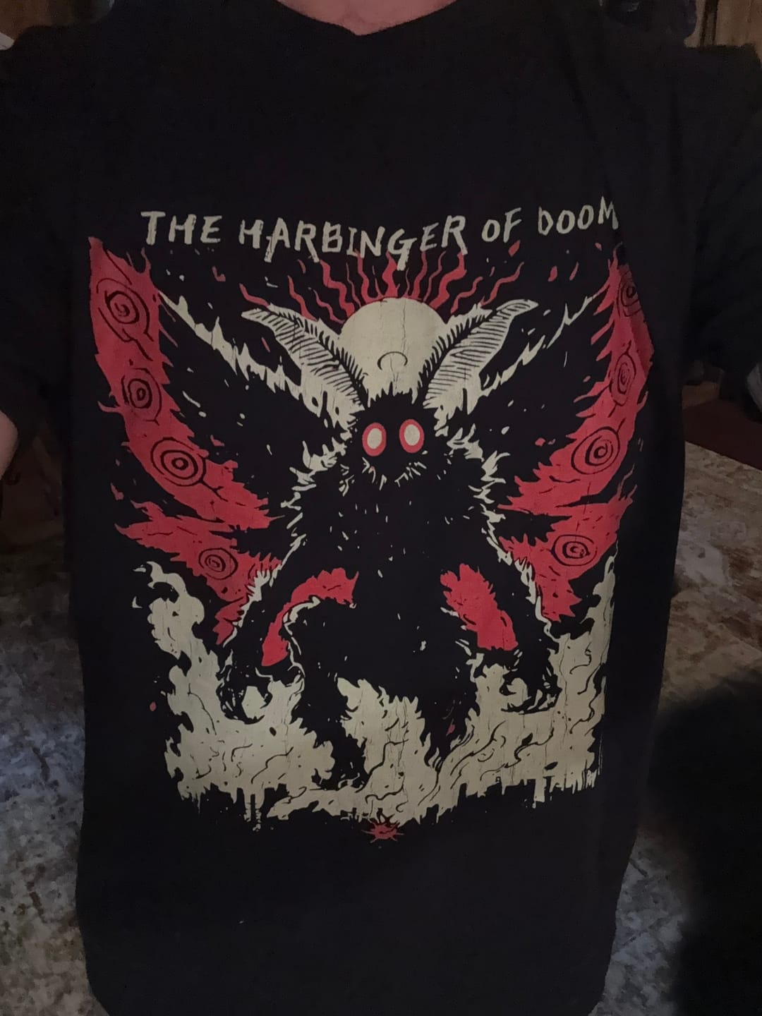 Customer photo review of The Harbinger of Doom Comfort Colors T-Shirt