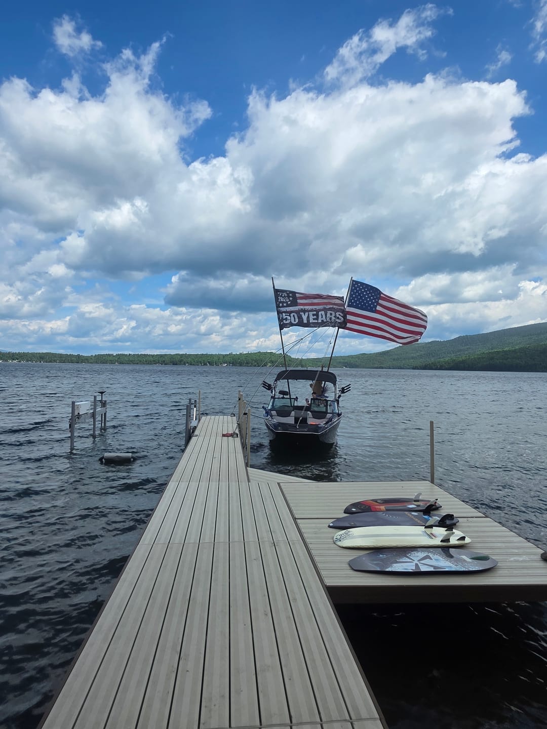 Customer photo review of 6x10 Huge 250 Years American Flag - 4 Times The Size of a Regular Flag!!! 1776-2026 Extra Large Distressed USA Banner