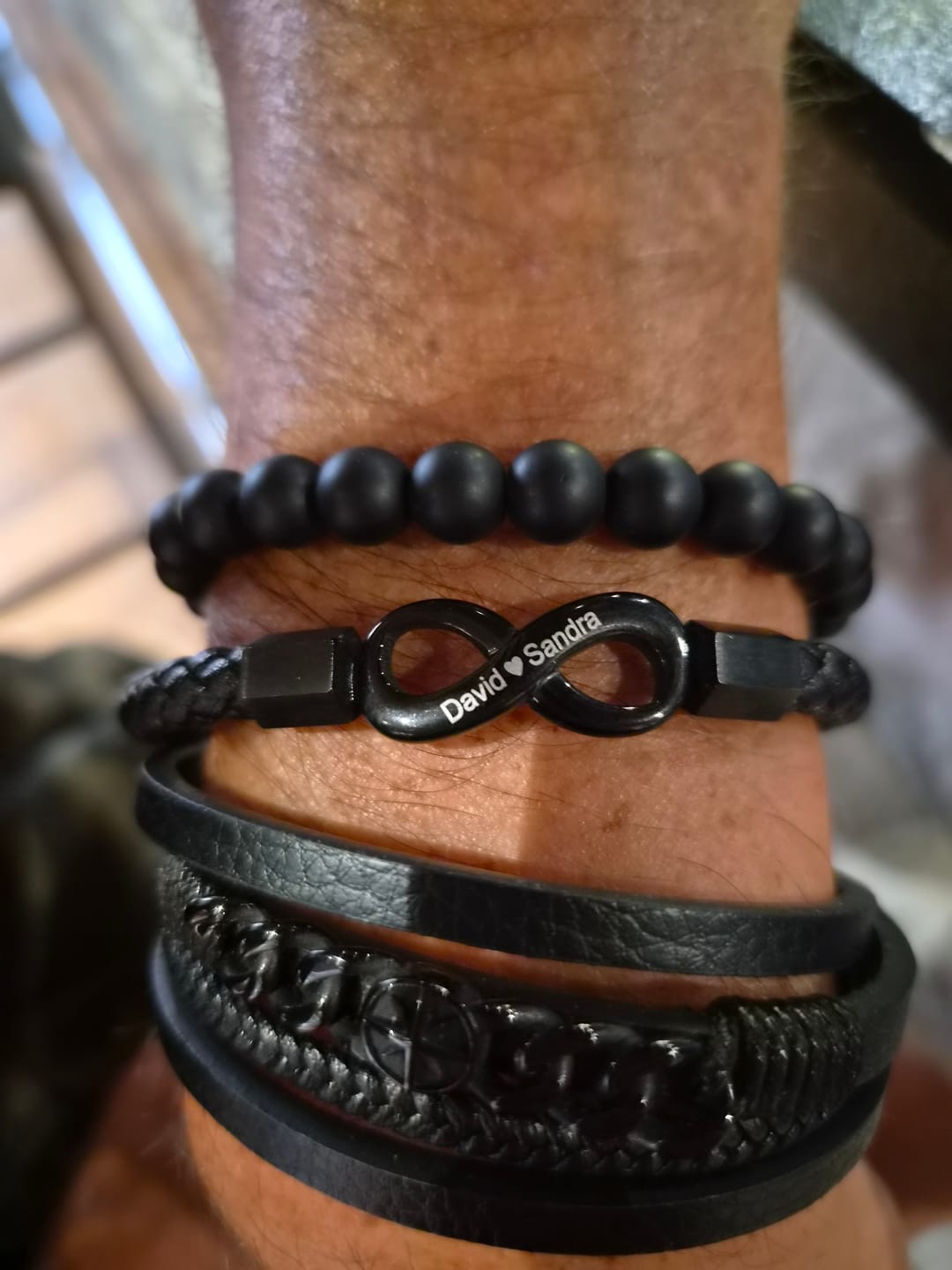 Customer photo review of Bracelet Personnalisé « À Mon Mari »