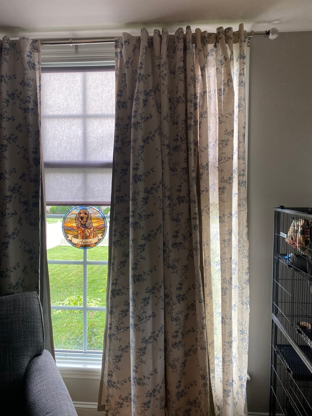 Customer photo review of Vine Blossom Linen Blend Curtains