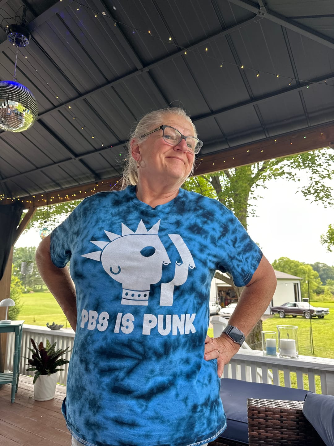 Customer photo review of PBS is Punk Tie-Dye Tee