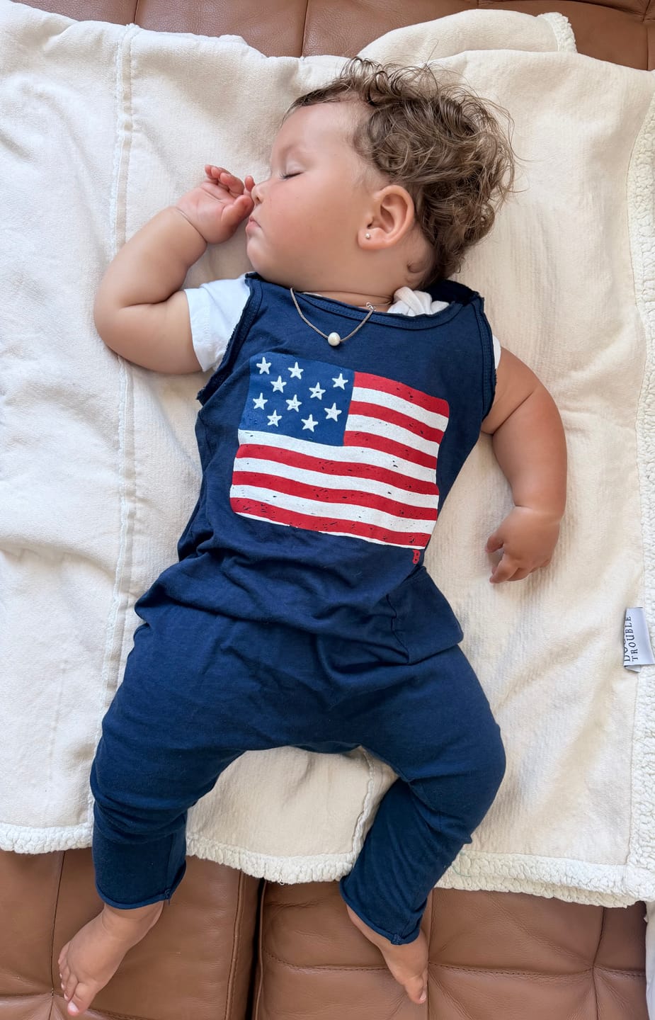Customer photo review of Americana Romper Navy