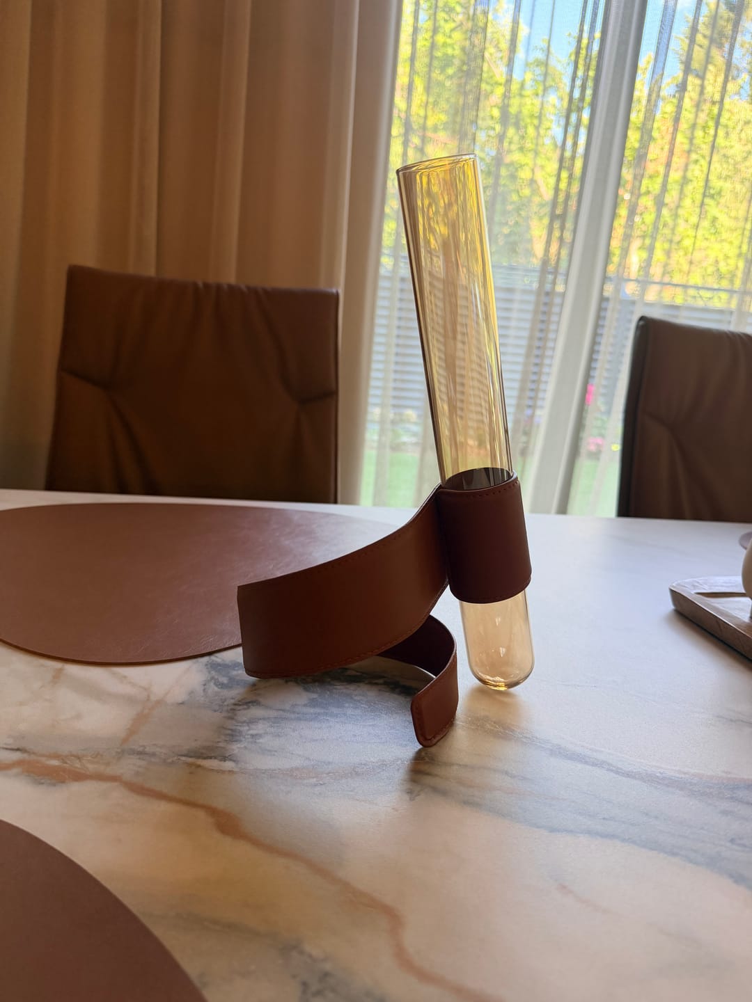 Customer photo review of Daring Leather Wrapped Vase