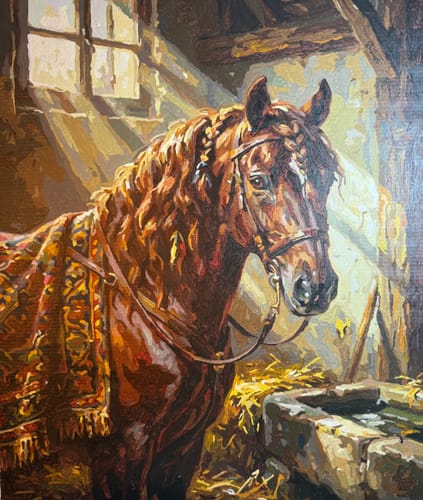 Customer photo review of Sunlit Stable Horse (80 Colors)