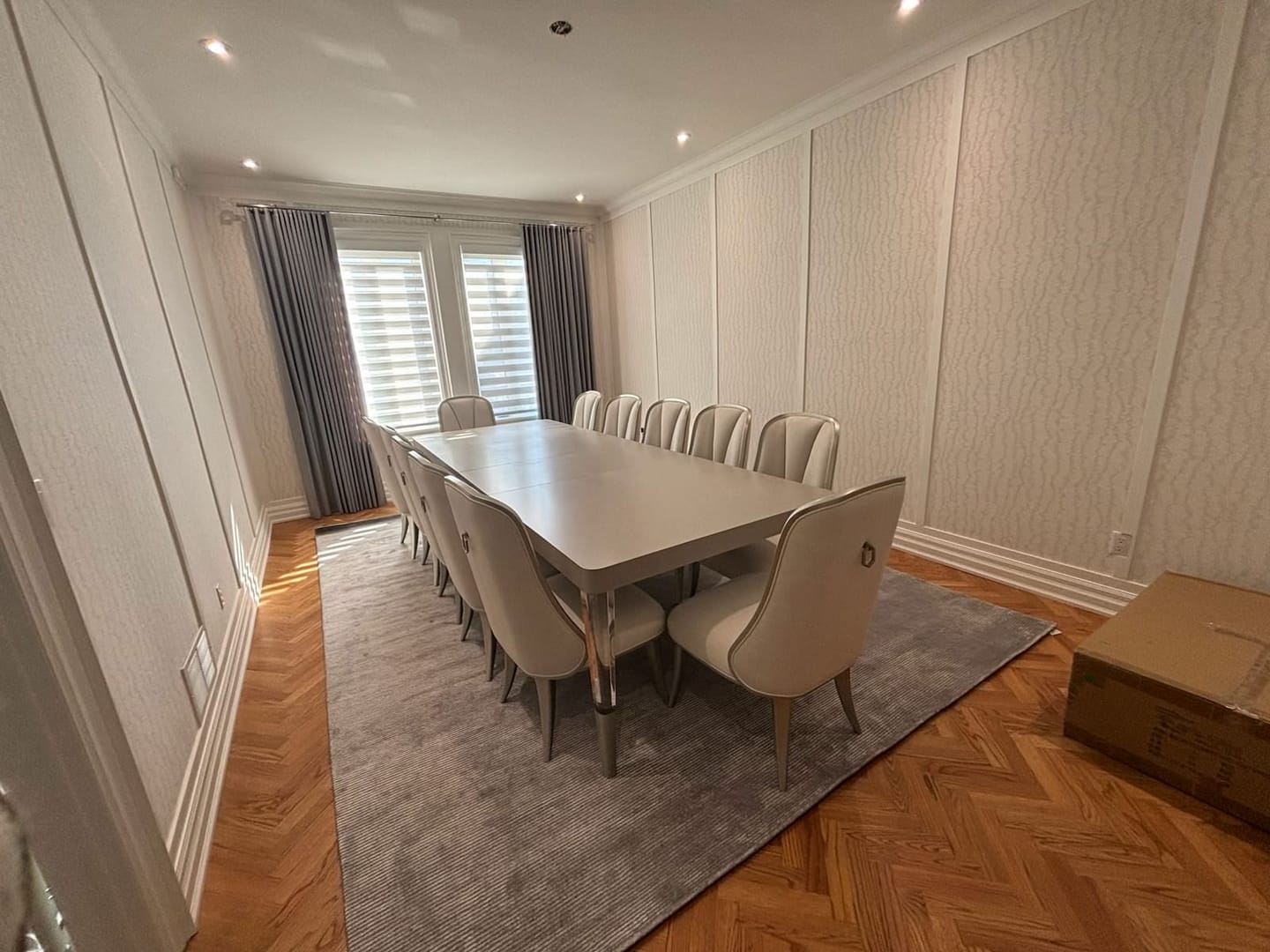 Customer photo review of Oxford Silver Ribbed Wool & Silk Rug