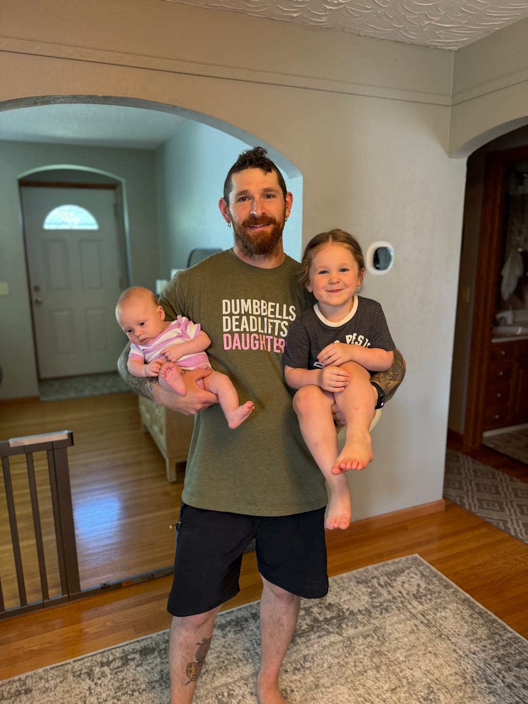 Customer photo review of Dumbbells Deadlifts & Daughters Shirt