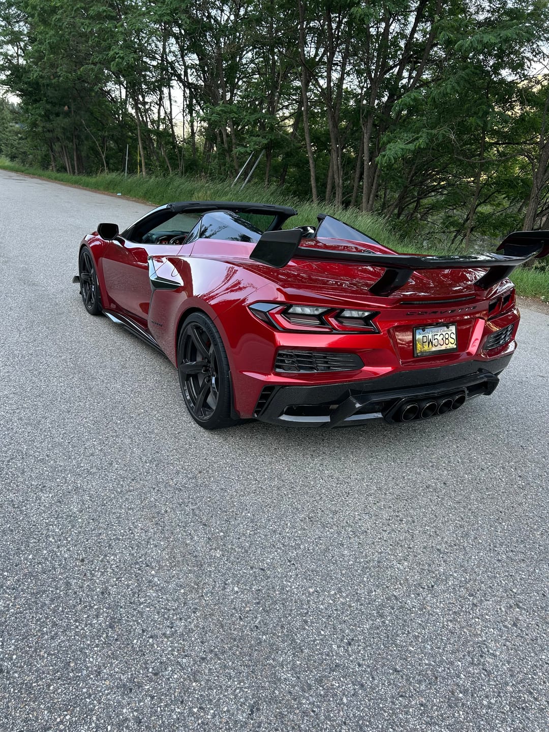 Customer photo review of 2023-2026 C8 Corvette Z06/E-Ray ZR1 ZTK Rear Spoiler Gloss Carbon Fiber 1pc
