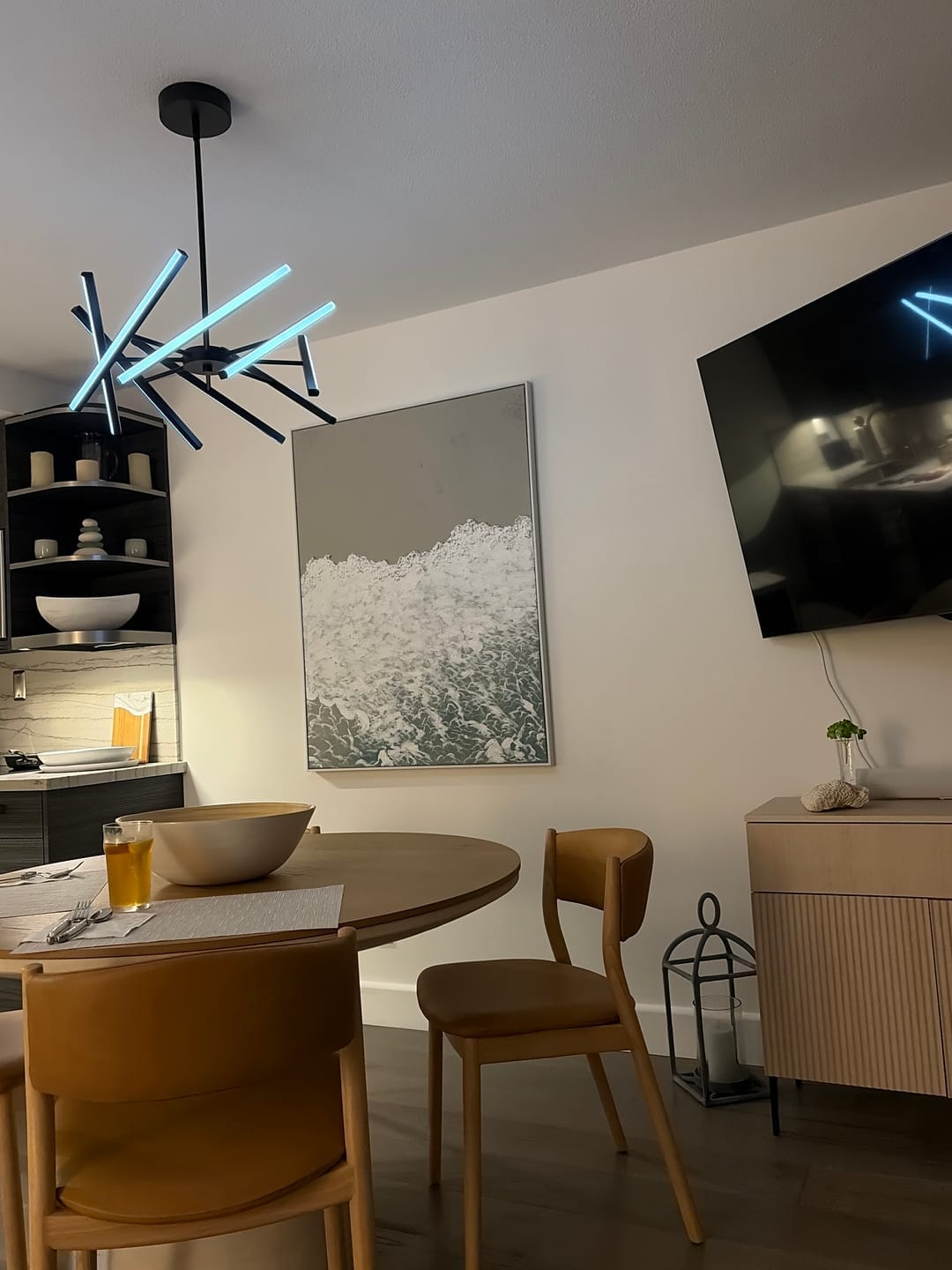 Customer photo review of Wabi-Sabi Abstract Beach Shore 3D Textured Wall Art -LL#0043
