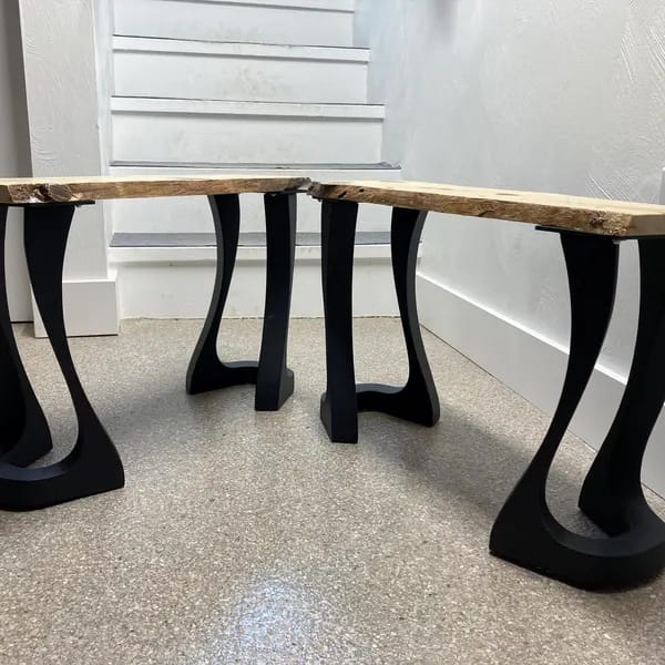 Customer photo review of Bench Legs 117/130 Uzar 16" H for Live Edge Table Top, DIY Projects