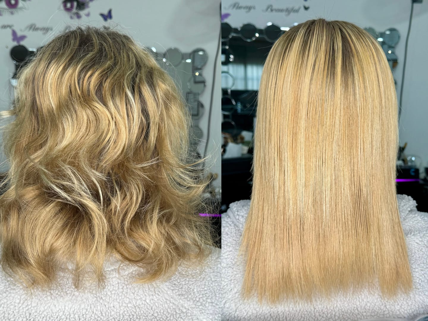 Customer photo review of InFusion Brazilian Nanoplasty – Professional Hair Smoothing Treatment (1L)