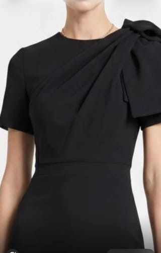 Customer photo review of Amalia Asymmetric Bow Midi Dress