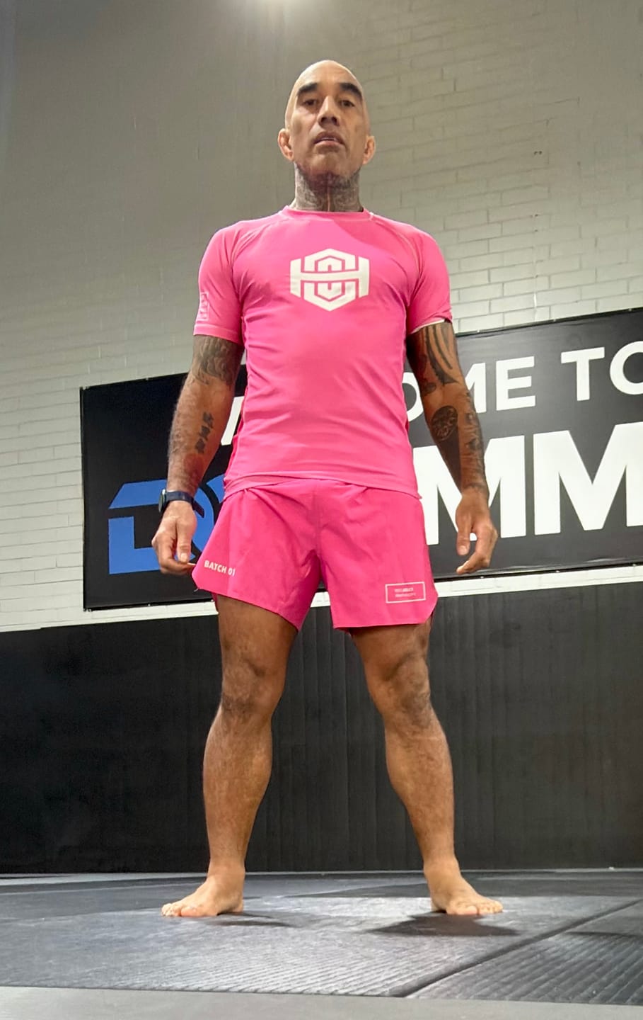 Customer photo review of Batch 01 SS BJJ Rash guard - Neon Pink