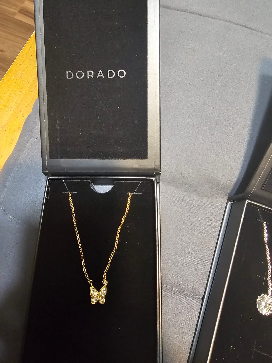 Customer photo review of Iced Butterfly Necklace