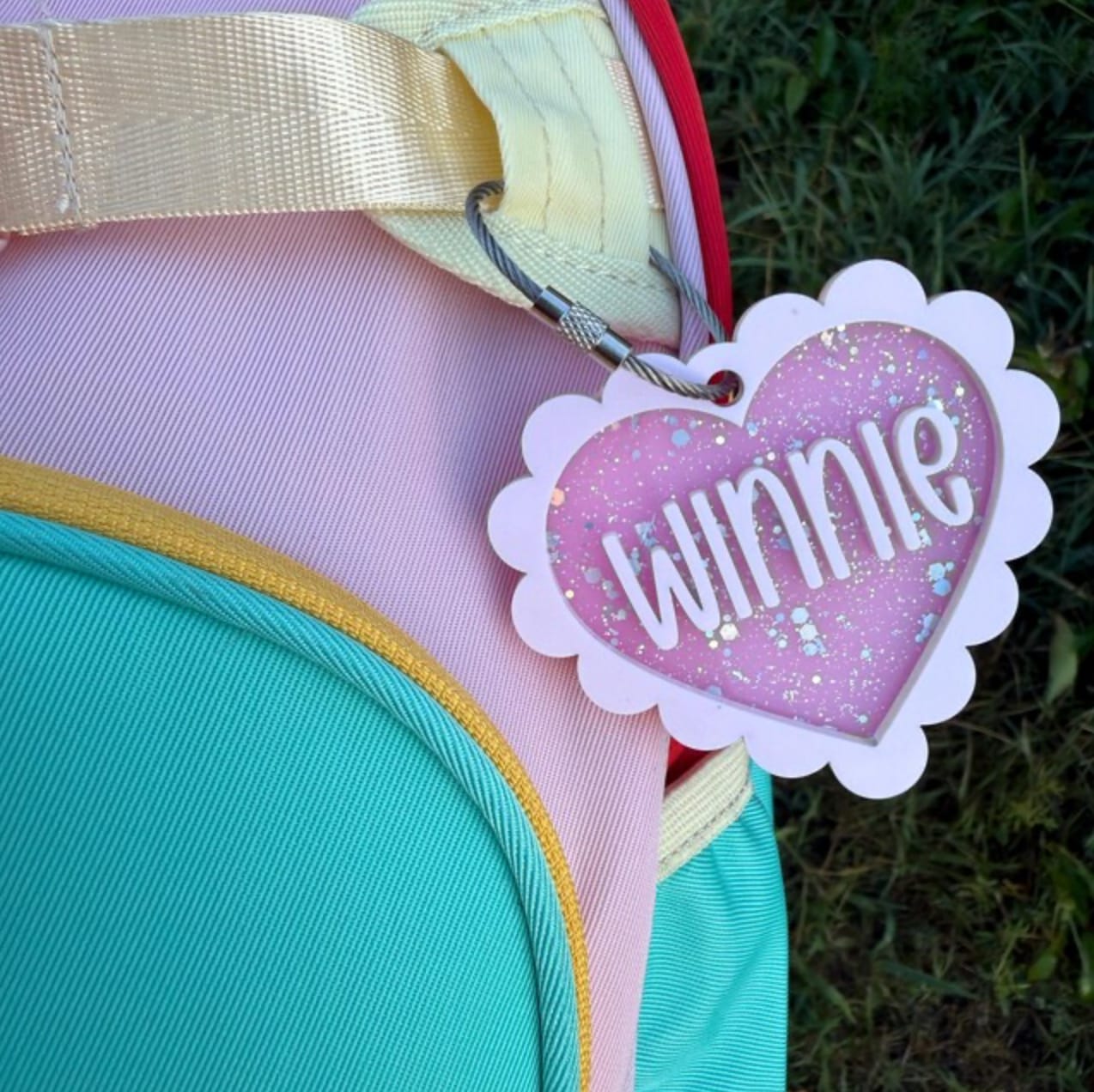 Customer photo review of Sweetheart Custom Name Keychain