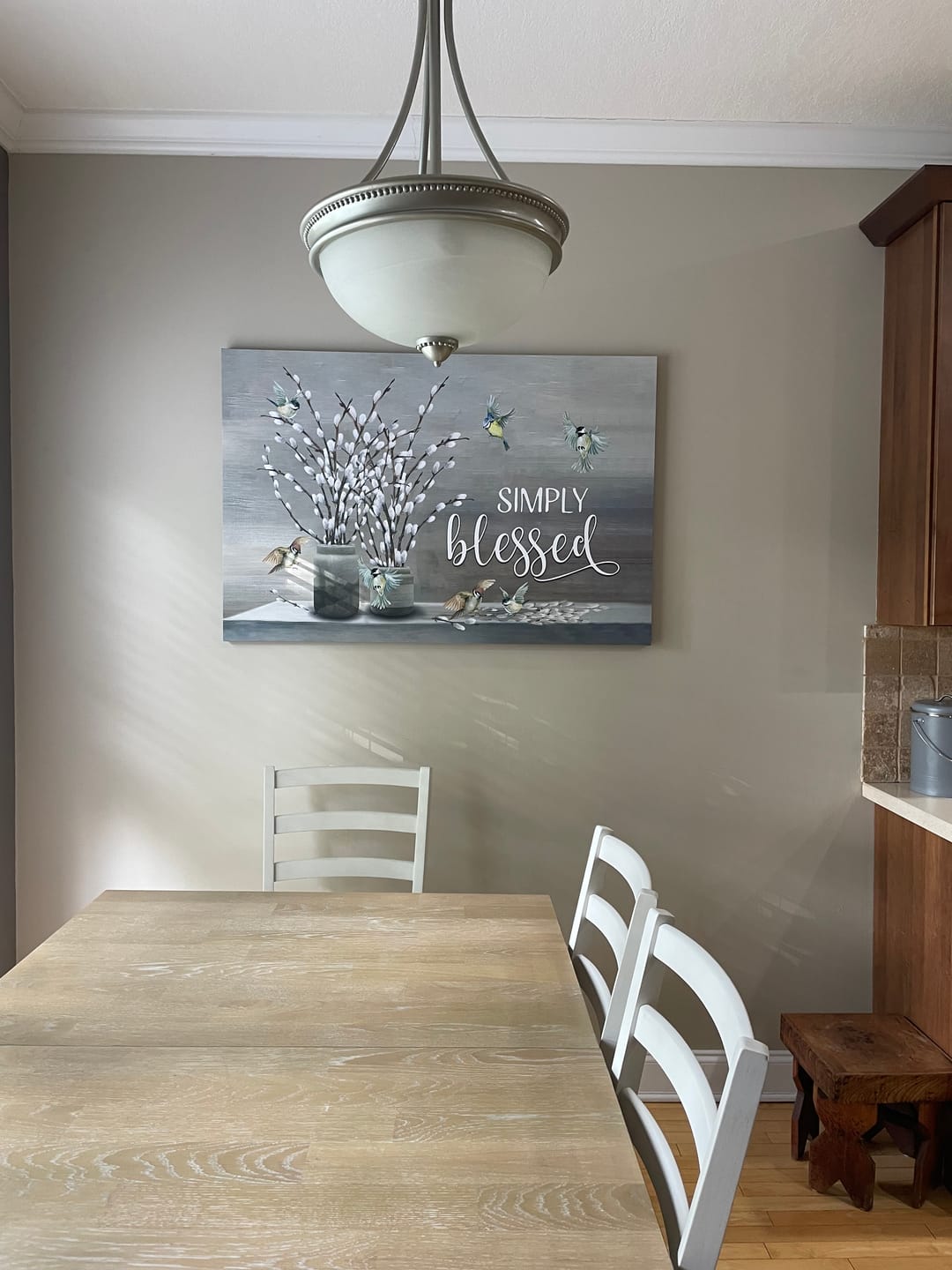 Customer photo review of Simply Blessed Wall Art Canvas - Christian Wall Art