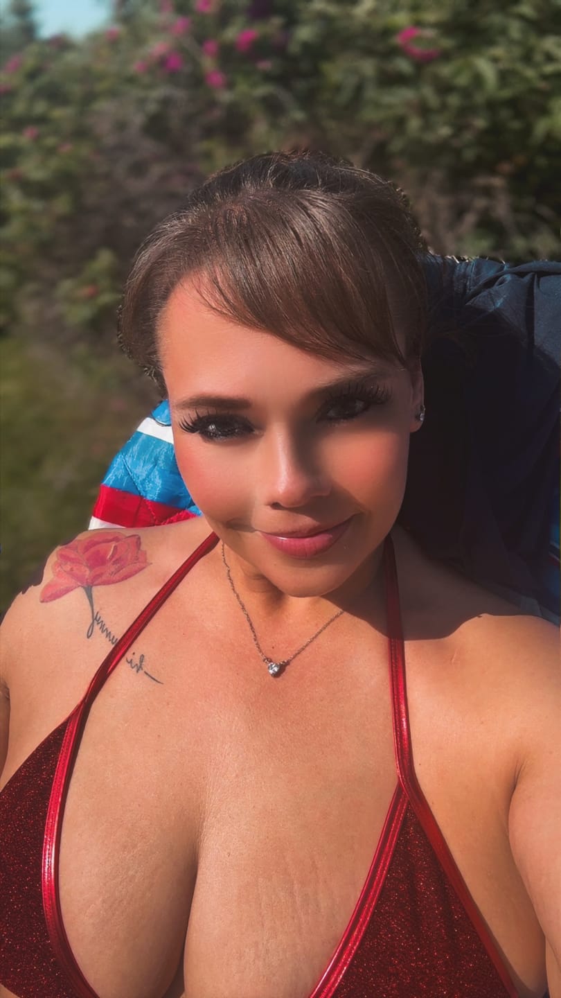 Customer photo review of NYAH TOP - SCARLET SPARKLE